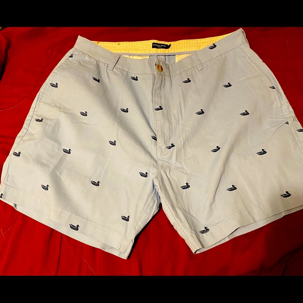 Light Blue with Navy Duck Print